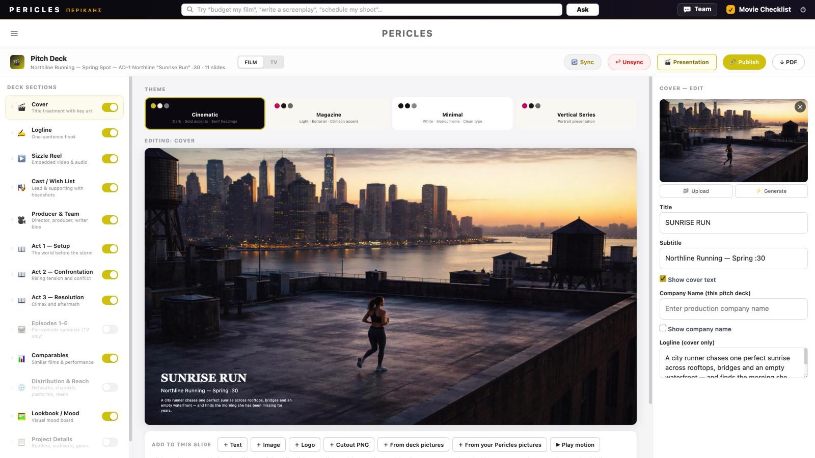 Pericles pitch deck builder
