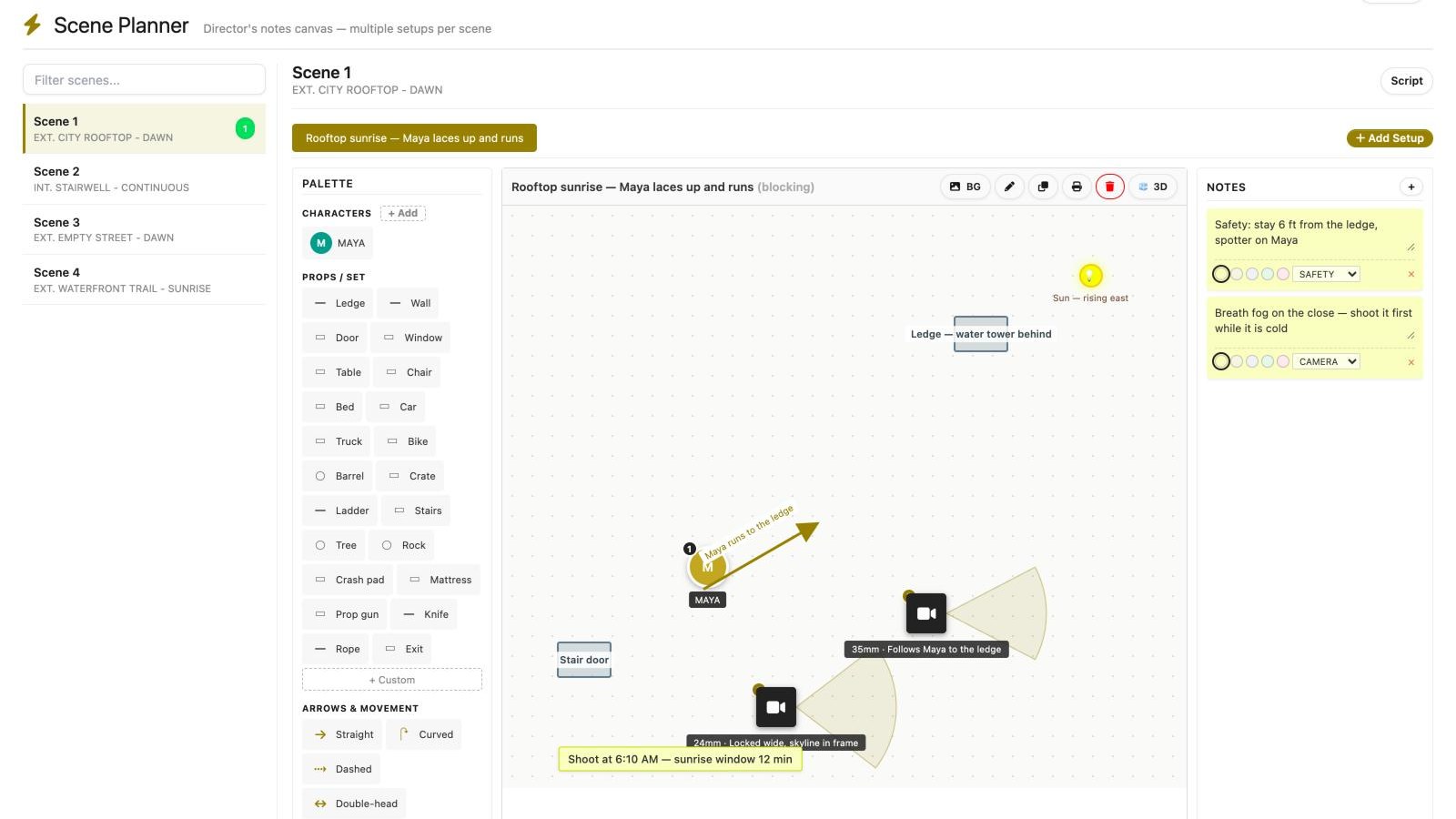 Pericles scene planner canvas